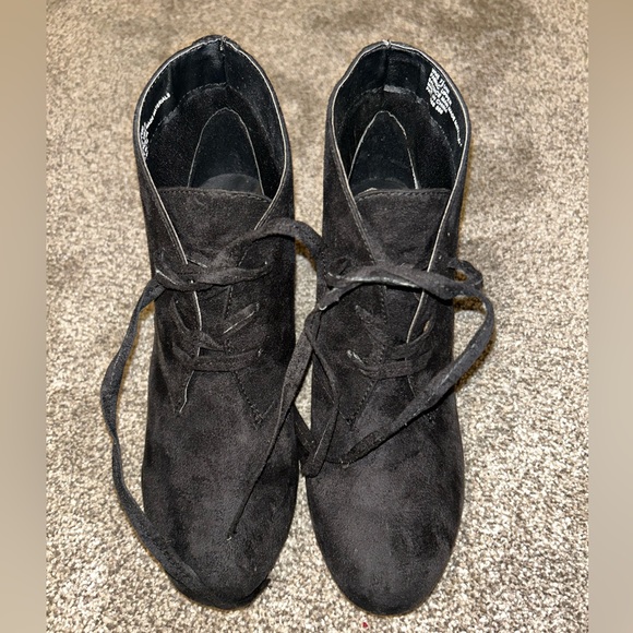 Black Wedge Booties - Picture 4 of 7